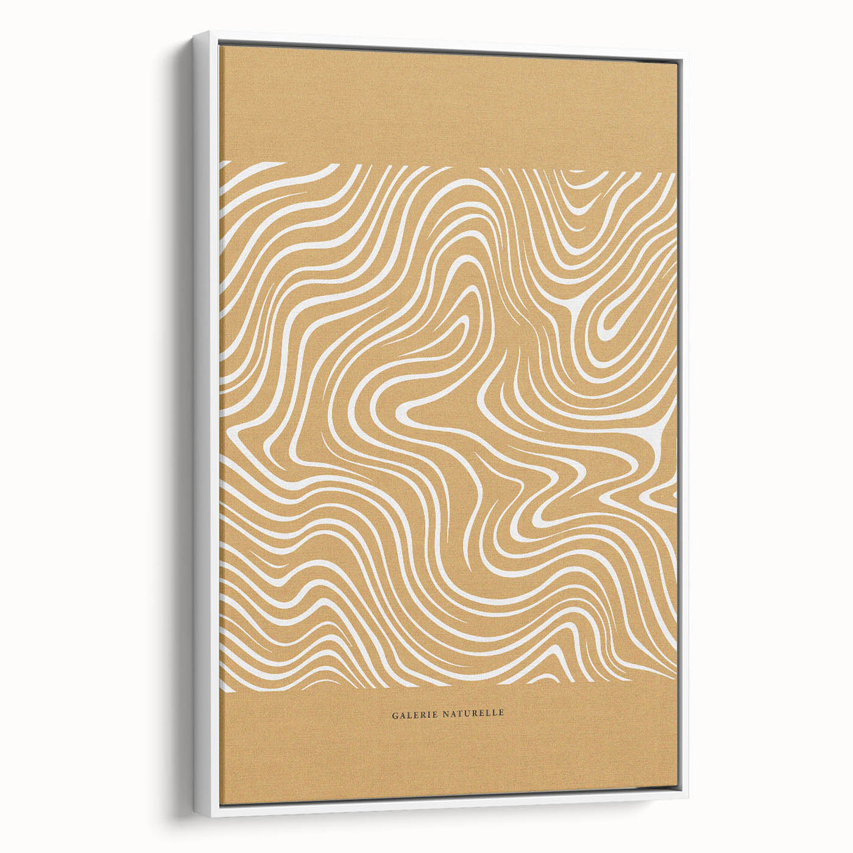 Framed abstract minimalist wall art design featuring soft white tones and subtle textures, displayed in a stylish side view, perfect for modern decor.