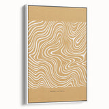Framed abstract minimalist wall art design featuring soft white tones and subtle textures, displayed in a stylish side view, perfect for modern decor.
