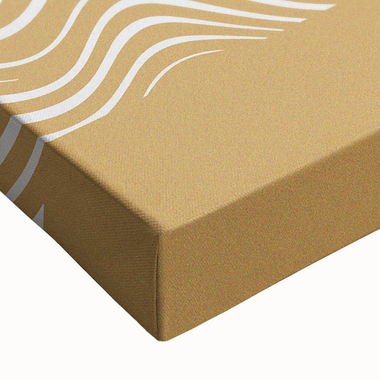 Close-up of a stretched canvas showcasing an abstract minimalist wall art design with soft pastel colors, perfect for modern home decor.