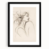 Framed abstract minimalist wall art with a black frame and mat, showcasing geometric patterns and soft color tones, perfect for modern decor.