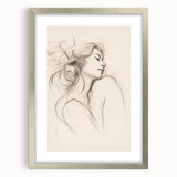 Framed abstract minimalist wall art collection featuring a silver mat and elegant design, ideal for modern home decor.