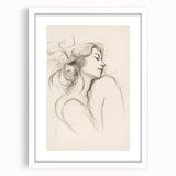 Framed abstract minimalist wall art design showcasing a sleek white mat and modern aesthetic, perfect for contemporary home decor.