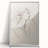 Framed abstract minimalist wall art collection showcasing a sleek design in white, perfect for modern home decor accents.