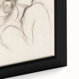 Close-up of a framed abstract minimalist wall art piece showcasing soft pastel colors and geometric shapes, perfect for modern decor.