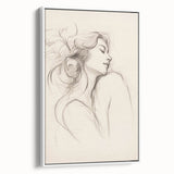 Framed abstract minimalist wall art design with a white canvas, showcasing soft, muted colors and geometric shapes, ideal for modern decor.