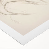 Abstract minimalist wall art design on rolled canvas showcasing soft earth tones and geometric shapes, ideal for modern home decor or office spaces.