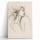 Abstract minimalist wall art design featuring soft pastel colors, geometric shapes, and a stretched canvas format, ideal for modern home decor.