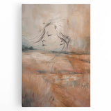 Abstract minimalist wall art collection on stretched canvas, showcasing soft pastel colors and fluid shapes, perfect for modern decor.