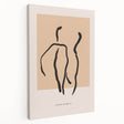 Stretched canvas wall art showcasing an abstract minimalist design with soft pastel colors and geometric shapes, ideal for modern decor.
