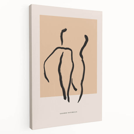 Stretched canvas wall art showcasing an abstract minimalist design with soft pastel colors and geometric shapes, ideal for modern decor.