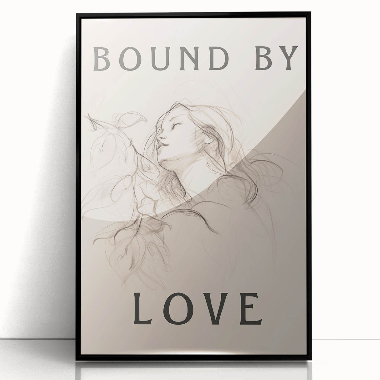 Framed abstract minimalist wall art in black acrylic, showcasing a sleek design with geometric shapes, perfect for modern home decor and artistic spaces.