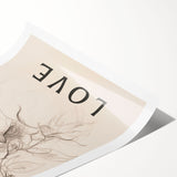 Abstract minimalist wall art featuring soft grey tones and geometric shapes, showcased as a rolled print in a protective cardboard tube, ideal for modern decor.