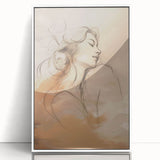 Framed acrylic wall art showcasing an abstract minimalist design in soft white tones, perfect for modern decor, highlighting elegance and simplicity in interior spaces.