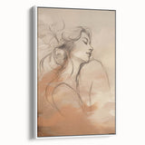 Framed canvas wall art from the Abstract Minimalist Design 57 collection, showcasing a modern white and gray aesthetic with clean lines, perfect for contemporary decor.