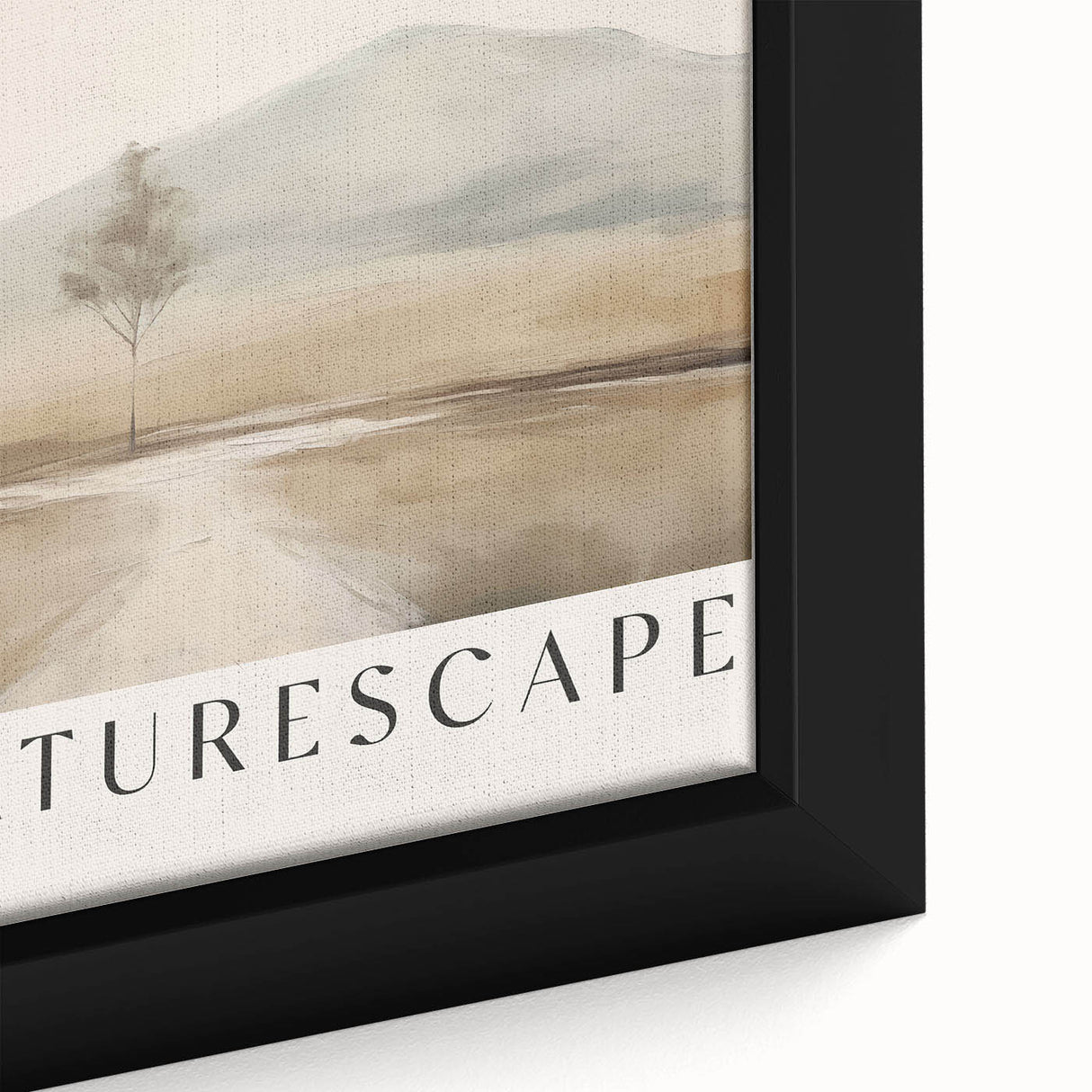 Framed abstract minimalist wall art design featuring soft earth tones and geometric shapes, showcasing a contemporary aesthetic perfect for modern interiors.