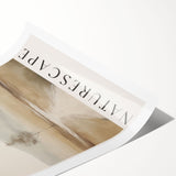 Abstract minimalist wall art print featuring soft pastel colors and geometric shapes, elegantly rolled and packaged in a protective tube for display.