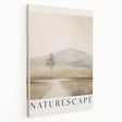 Stretched canvas wall art showcasing an abstract minimalist design with soft pastel colors, perfect for modern home decor. Side view highlights its gallery wrap finish, ideal for enhancing living spaces.