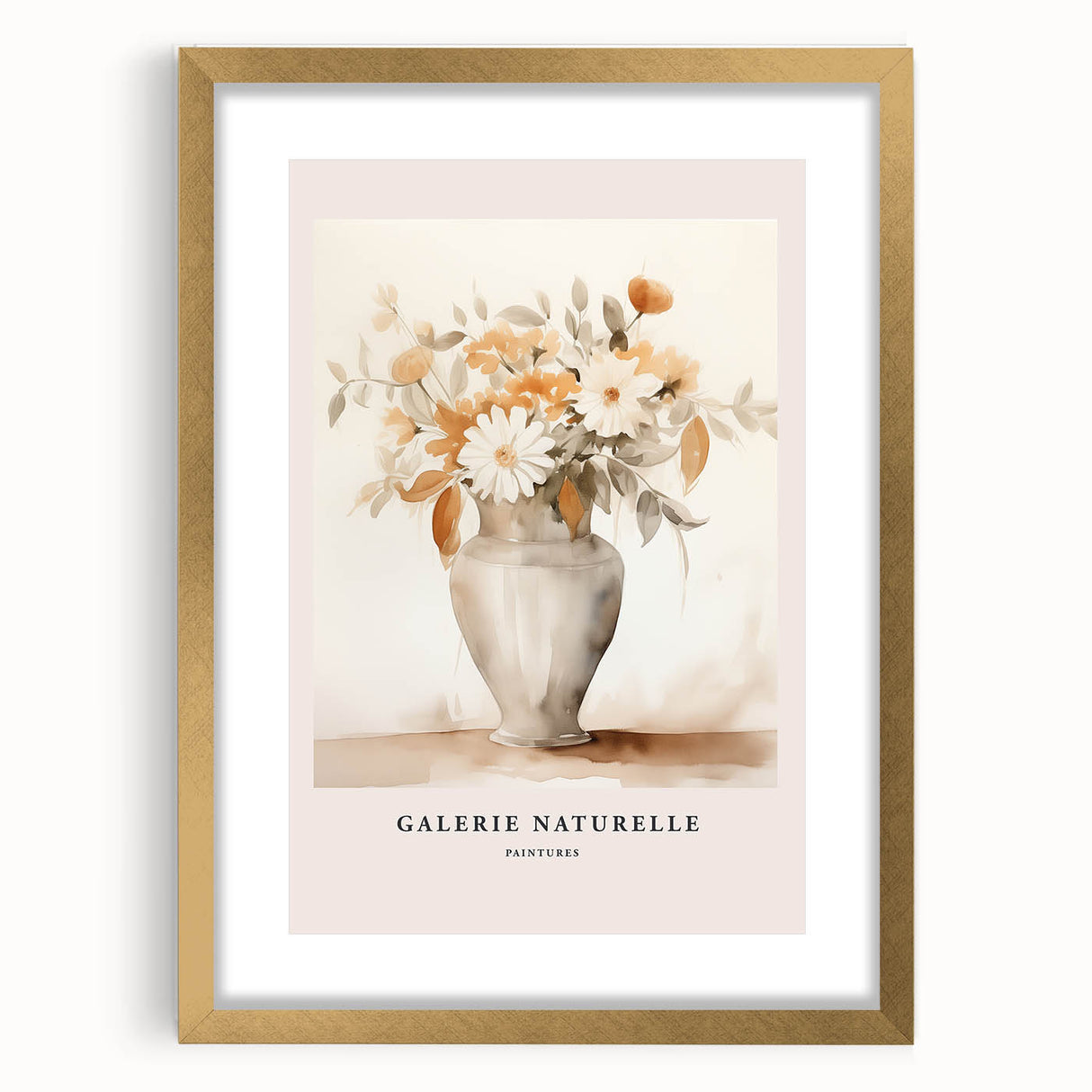 Framed minimalist wall art collection featuring abstract geometric designs in soft pastel colors with a gold mat, perfect for modern decor.