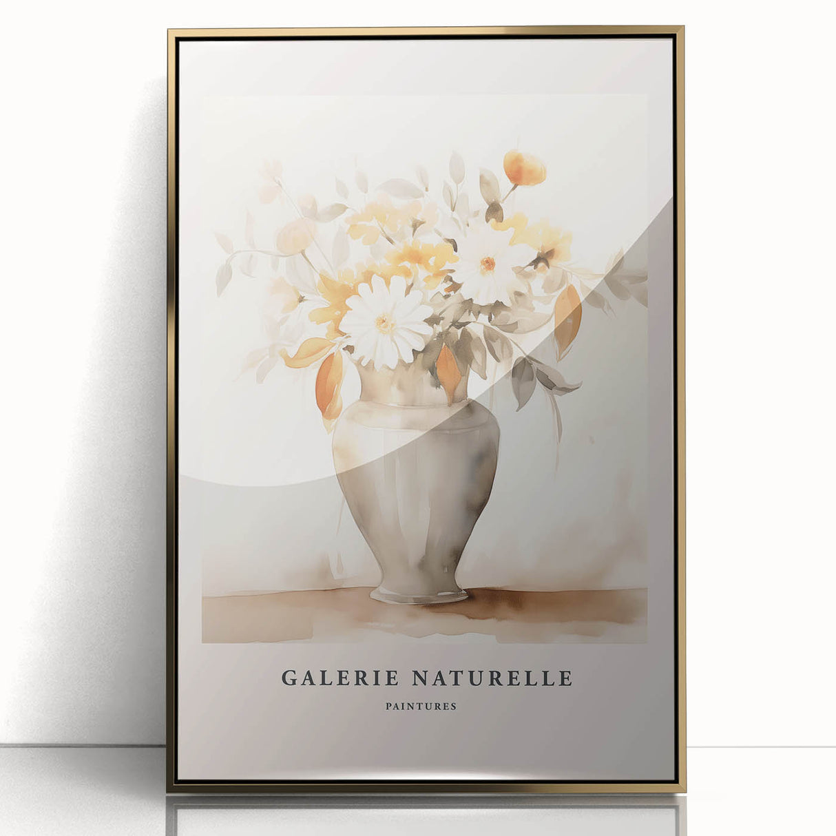Framed abstract minimalist wall art design showcasing a gold-accented acrylic front, perfect for modern decor in stylish interiors.