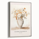 Framed abstract minimalist wall art design in silver, showcasing geometric shapes and soft color palette, displayed in stylish side view.