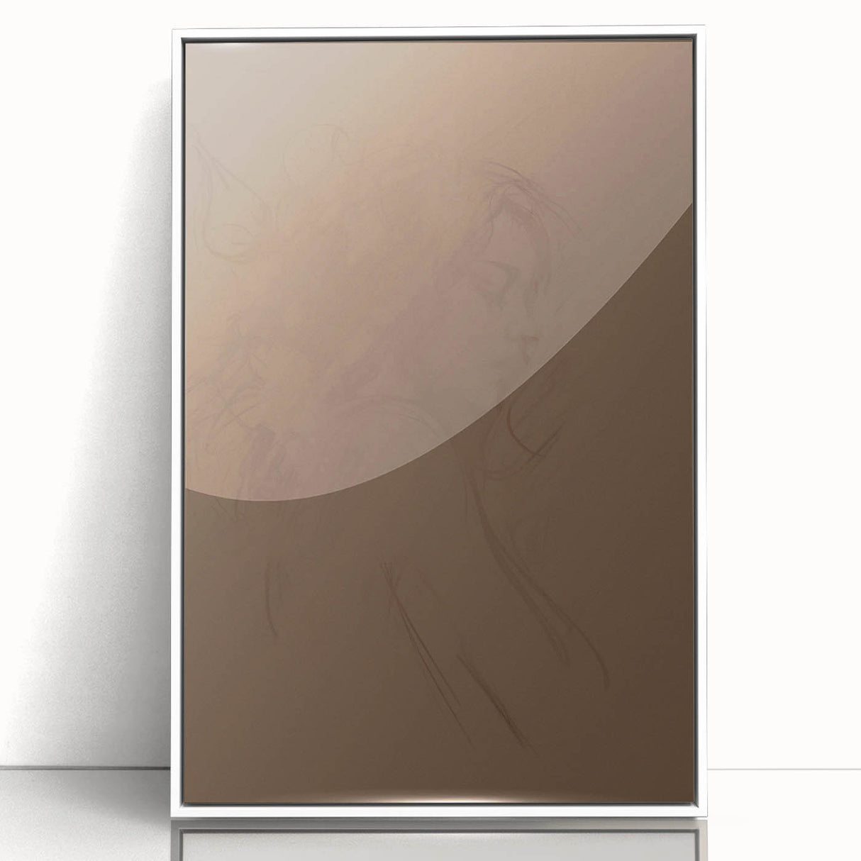 Framed acrylic wall art featuring an abstract minimalist design in soft white tones; ideal for modern decor, enhancing any living space with elegance and sophistication.