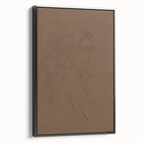 Framed canvas wall art featuring an abstract minimalist design with a black color scheme, showcasing sleek lines and geometric shapes, ideal for modern decor.