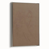 Framed abstract minimalist wall art collection showcasing a sleek silver side profile, perfect for modern decor, enhancing any room's aesthetic appeal.