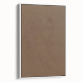 Framed abstract minimalist wall art collection featuring a geometric design in soft pastel colors, displayed from the side to highlight its sleek profile and modern aesthetic.