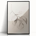 Framed minimalist wall art featuring an abstract design in black and white, perfect for modern decor. The artwork is displayed from a front view, emphasizing its sleek lines and artistic composition, ideal for contemporary interiors.