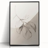 Framed minimalist wall art featuring an abstract design in black and white, perfect for modern decor. The artwork is displayed from a front view, emphasizing its sleek lines and artistic composition, ideal for contemporary interiors.