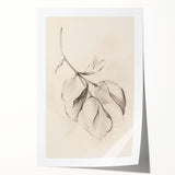 Abstract minimalist wall art print featuring soft pastel colors and geometric shapes, elegantly rolled for easy display, ideal for modern home decor.