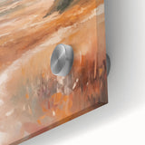 Close-up of an abstract minimalist wall art piece featuring a fluid design in soft pastel colors, showcasing acrylic and glass textures for a modern aesthetic.