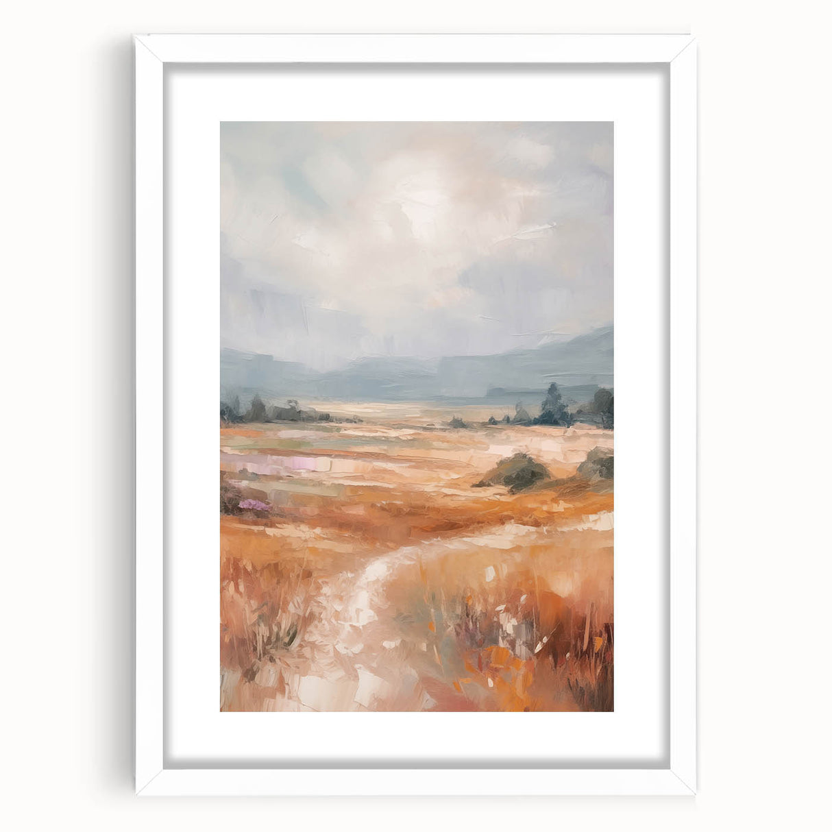 Abstract minimalist wall art collection framed in white, showcasing a sleek design with a mat. Ideal for modern decor, enhancing any living space's aesthetic.