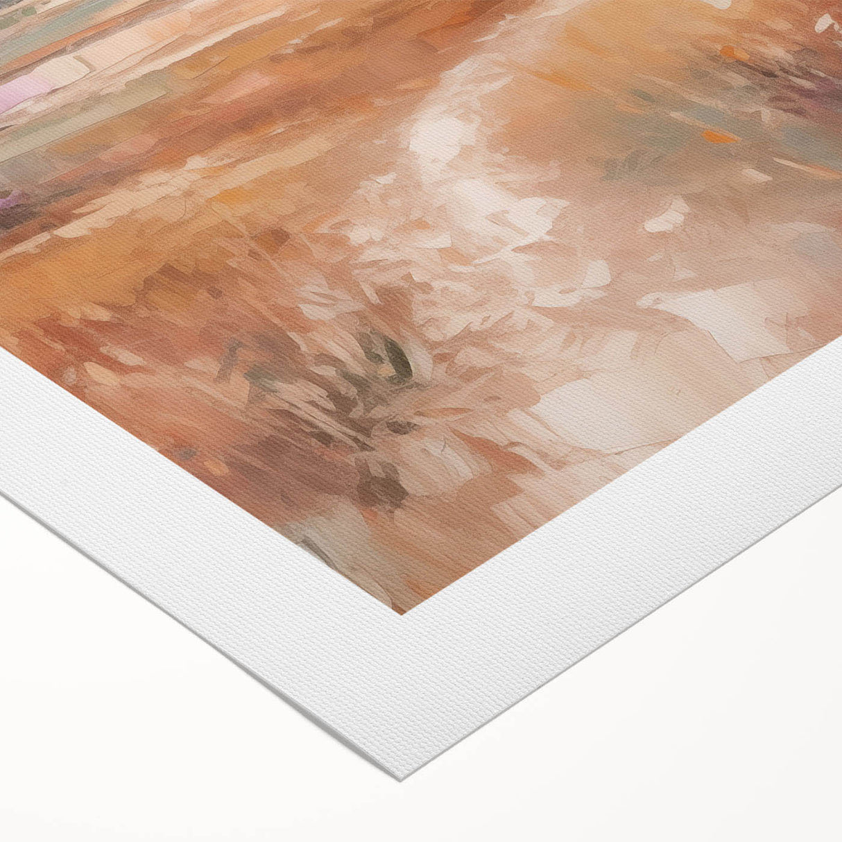 Abstract minimalist wall art design showcasing vibrant geometric shapes and a harmonious color palette, printed on rolled canvas for easy display and versatility.