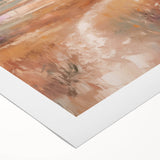 Abstract minimalist wall art design showcasing vibrant geometric shapes and a harmonious color palette, printed on rolled canvas for easy display and versatility.