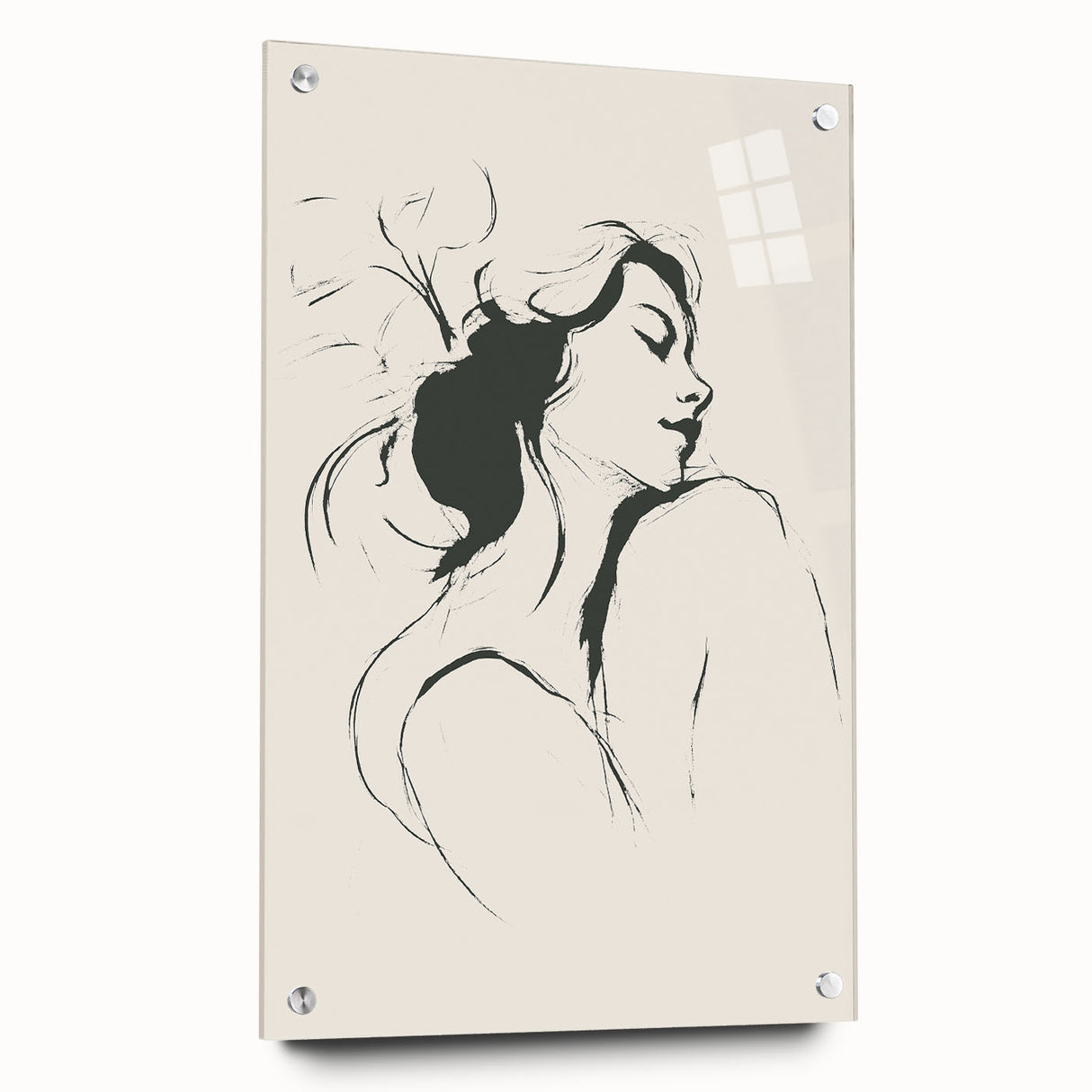 Abstract minimalist wall art collection displayed in a side view with pins, featuring vibrant colors and geometric patterns, perfect for modern decor.