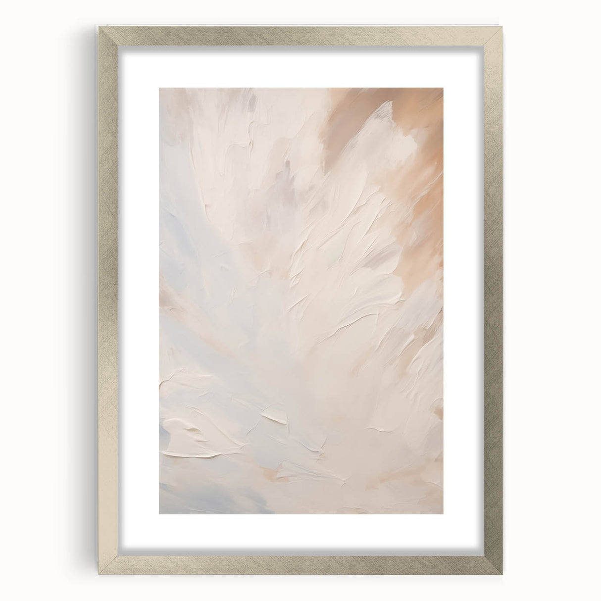 Abstract minimalist wall art collection featuring a silver-framed design with a matte finish, showcasing modern geometric patterns and elegant aesthetics. Ideal for contemporary home decor, this artwork enhances living spaces with its stylish simplicity.