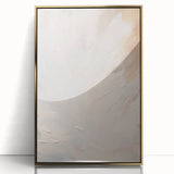 Framed abstract minimalist wall art featuring a gold-accented design, perfect for modern decor, showcasing elegant lines and shapes that enhance any living space.
