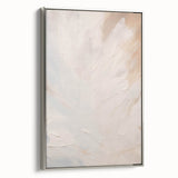 Framed abstract minimalist wall art in a silver frame, showcasing geometric patterns and soft colors, perfect for modern home decor and artistic interiors.