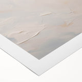 Abstract minimalist wall art featuring soft pastel colors and geometric shapes, printed on rolled canvas for easy display and shipping in a protective cardboard tube. Ideal for modern home decor.