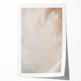 Minimalist abstract wall art print showcasing soft pastel colors and geometric shapes, elegantly rolled for easy display and shipping in a protective tube.
