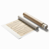 Abstract minimalist wall art print showcasing soft pastel colors and geometric shapes, rolled for easy framing and display in modern decor.