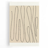 Abstract minimalist wall art collection displayed on stretched canvas, showcasing soft pastel colors and geometric shapes for modern decor.