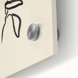 Close-up of an abstract minimalist wall art piece featuring geometric shapes in soft pastel colors, designed for modern home decor, highlighting artistic elegance and contemporary style.