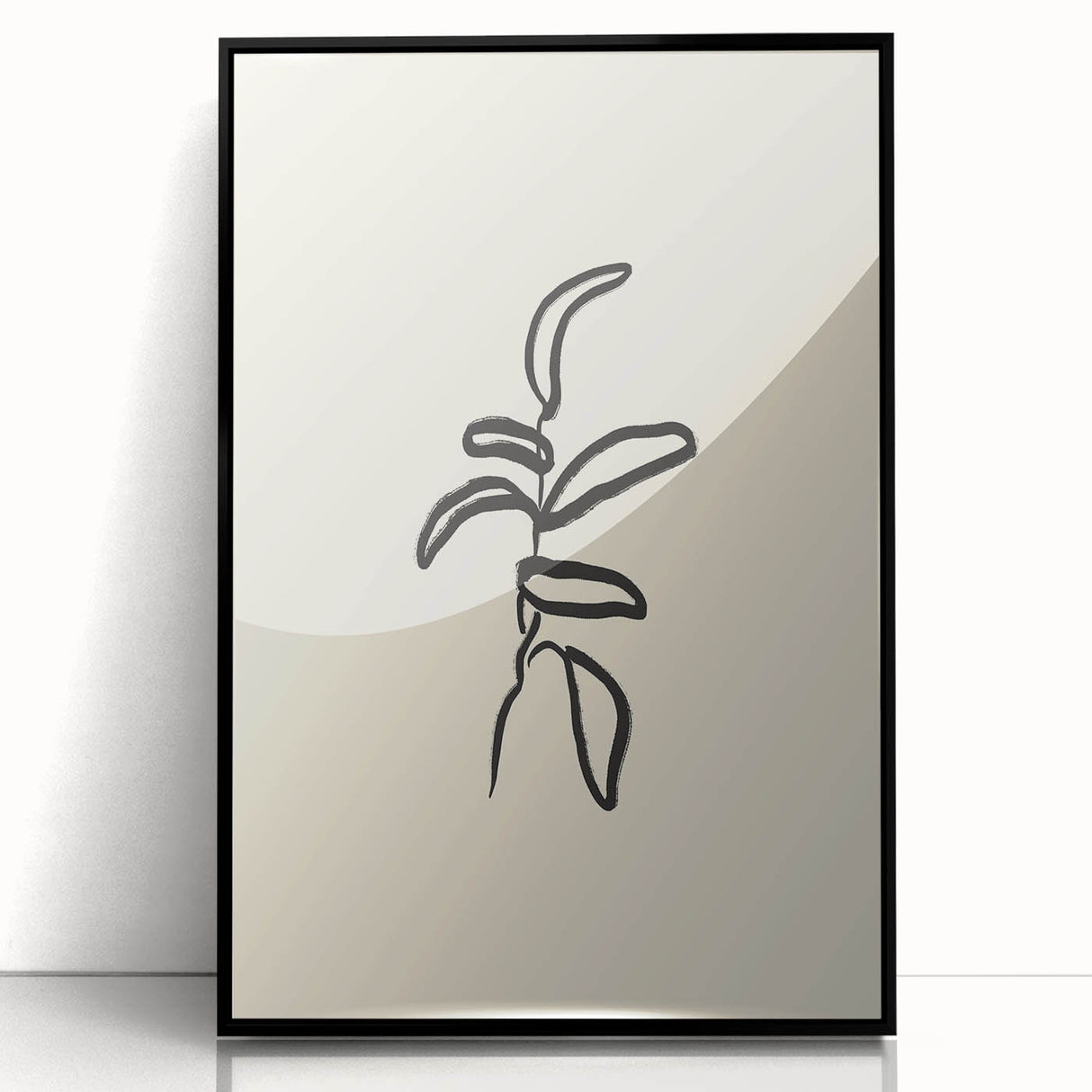 Framed abstract minimalist wall art collection showcasing a sleek black design, perfect for modern home decor. Ideal for enhancing contemporary interiors.