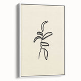 Framed abstract minimalist wall art design showcasing a serene white canvas with subtle texture, perfect for modern home decor. The side view highlights its elegant frame, ideal for enhancing any interior space.