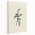 Stretched canvas showcasing an abstract minimalist design in muted colors, ideal for modern home decor. Side view highlights the depth and texture of the artwork.