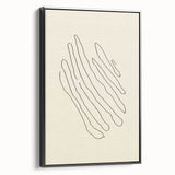 Framed minimalist abstract wall art collection showcasing a sleek black design from a side view, emphasizing its modern aesthetic and elegant finish. Perfect for contemporary decor.