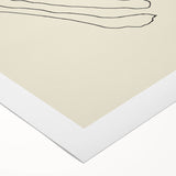 Abstract minimalist wall art design featuring soft earth tones and geometric shapes on a rolled canvas, ideal for contemporary home decor.