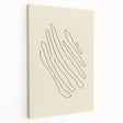 Stretched canvas showcasing an abstract minimalist design in soft pastel colors, presented in a side view to highlight its depth and texture, ideal for modern decor.